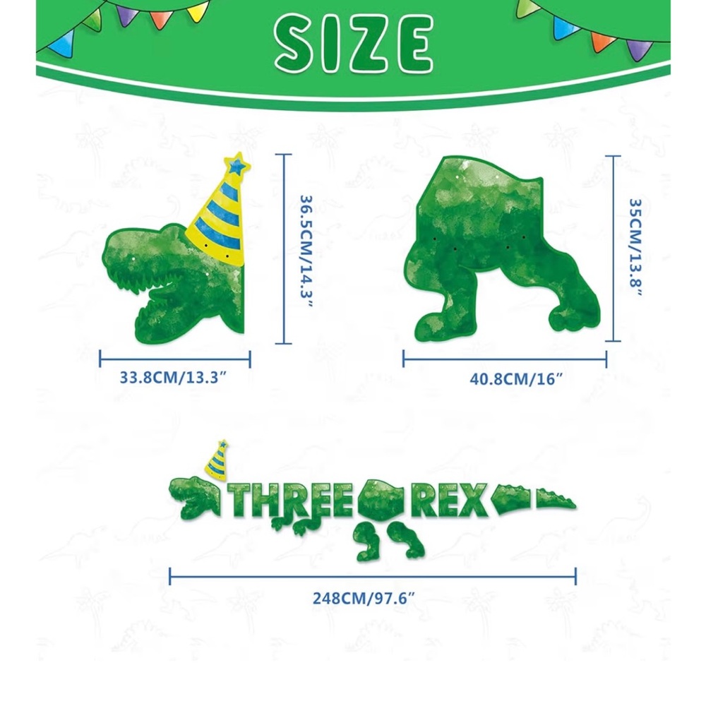 Dinosaur Party Banner - Green